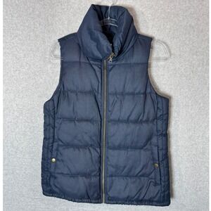Old Navy Puffer Vest Full‎ Zip Mock Neck Sleeveless Casual Navy Blue Small
